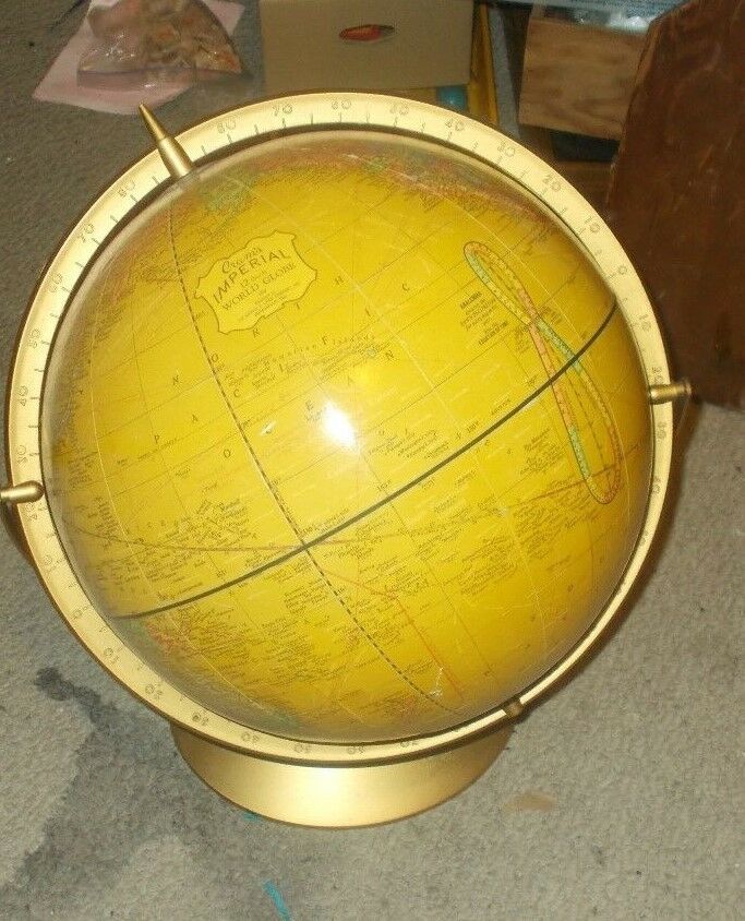 Crams Imperial 12 Inch Double Axis Pivotting Globe And Stand Earth Map