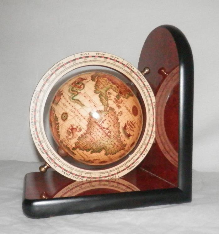 Old World Map Globe Spinning Large Desk Display Wood Nautical Decor