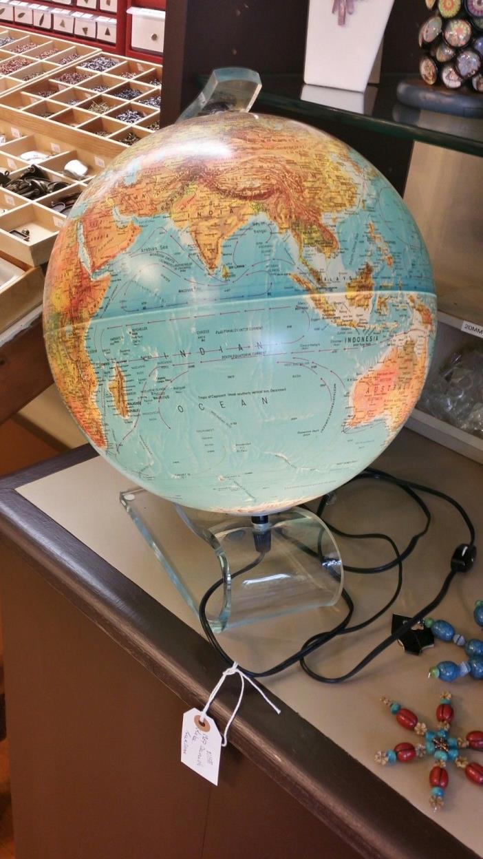 vintage lighted world globe