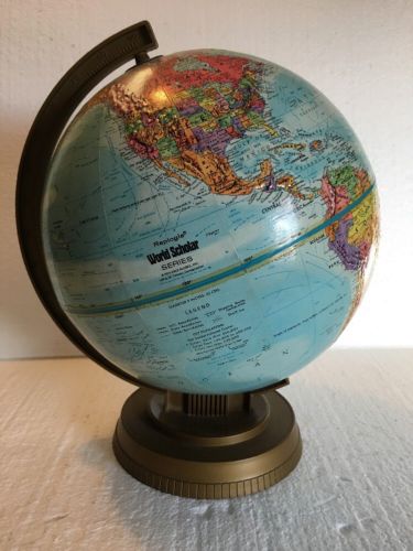 Vintage Replogle Globe 9” World Scholar Series Desk Top Style