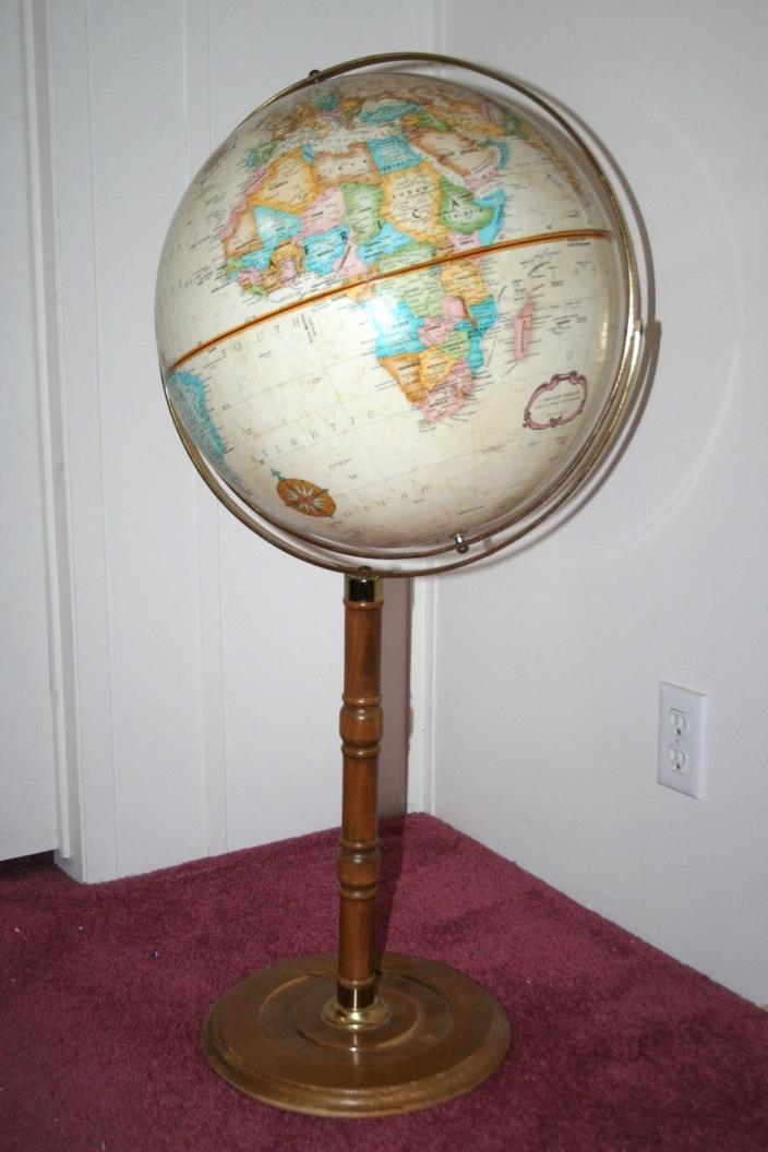 Replogle World Classic Series 16 inch Globe on all Wood Pedestal LeRoyTolman