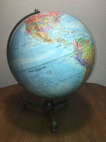 Vtg  Replogle Stereo Relief Globe 12