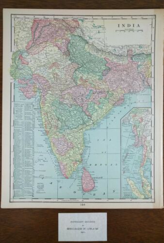 1902 INDIA Antique Map 11