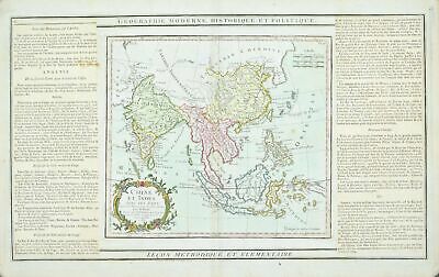 1786 India, Southeast Asia, China and East Indies Desnos Antique Map