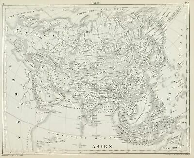 1857 Iconographic Encyclopaedia Asia JG Heck Antique Map
