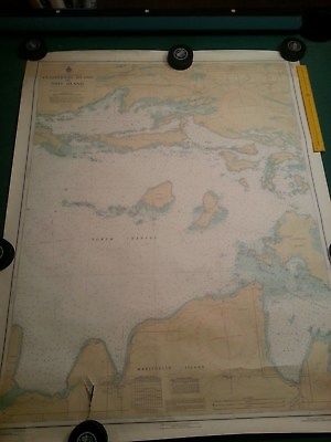 1971 Clapperton Island to John Island Nautical Map in Fathoms - Lk Huron N chnl