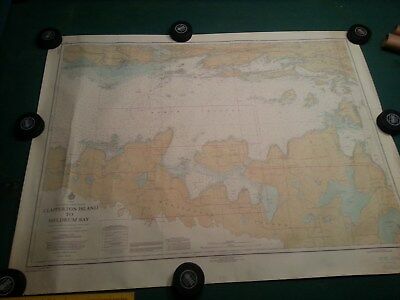 1972 Clapperton Island to Meldrum Bay Nautical Map in Fathoms - Lk Huron N chanl