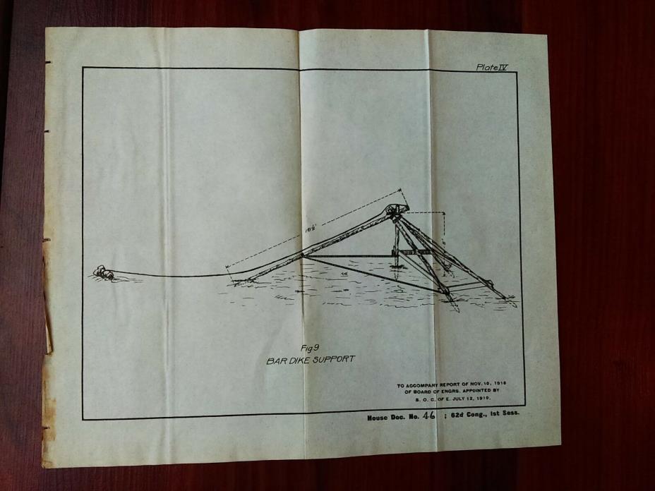 1910 Sketch Diagram Showing Bar Dike Support