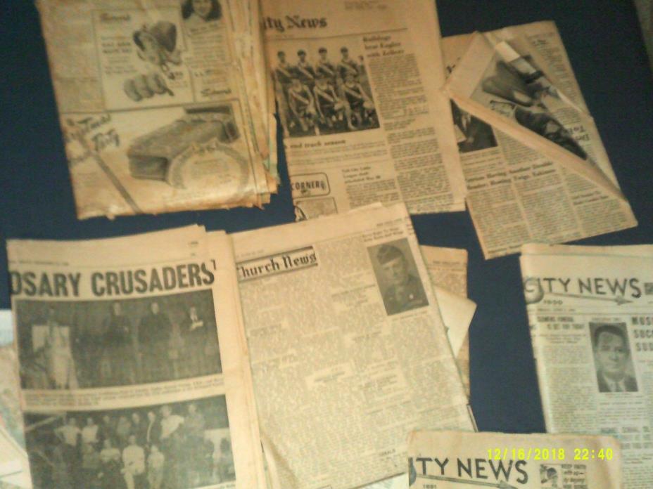 TELL CITY FERDINAND CANNELTON INDIANA OLD NEWS PAPERS 1940'S 70'S ERA