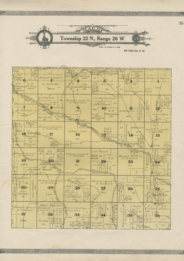 Mineral Township Plat Map 3 (Barry County Missouri) 1909 Land Owners, Schools +