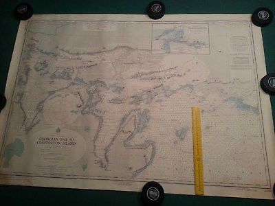 1972 Georgian Bay Clapperton Killarney Nautical Map - Cottage or Boathouse Wall!