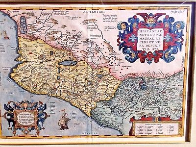 ORIGINA MAP SEPTEMTRIO HISPANIAE NOVAE SIVAE MAGNAE RECENSET VERA 1579 H/COLORED
