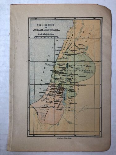 1914 The Kingdoms Of Judah And Israel ANTIQUE MAP Size 5x7