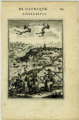 1683 Genuine Antique print Sao Salvador, Angola, Africa. by A.M. Mallet