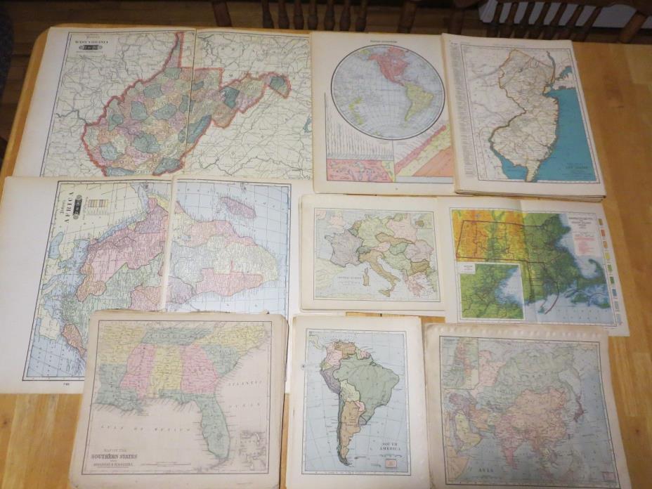 Large Lot of 320+ Antique Maps Dating 1869-1938