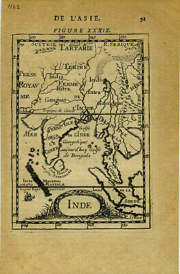 1683 Genuine Antique map India, Ceylon, SE Asia, Ganges River. by A.M. Mallet