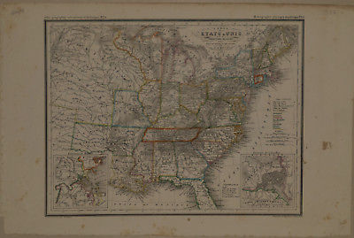 1834 Genuine Antique map of the United States. J.G. Heck