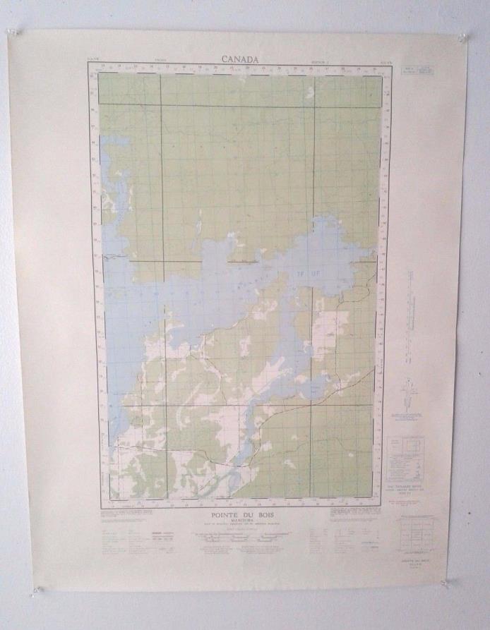 2 Vintage 1966 Topographical Maps of Pointe du Bois, Manitoba and Ontario