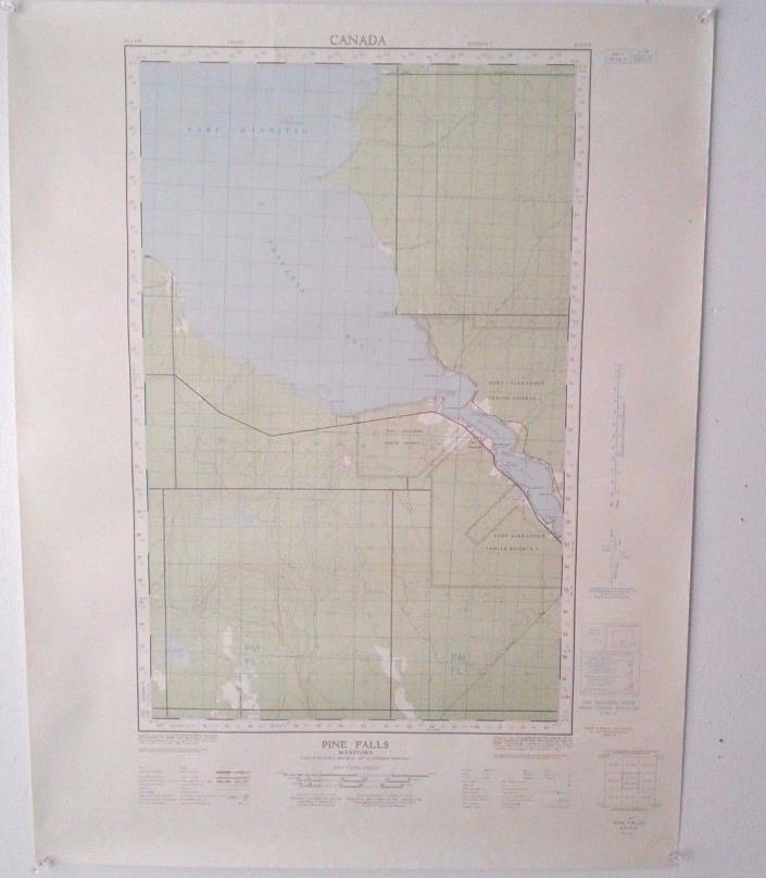 2 Vintage 1966 Topographical Maps of Pine Falls, Manitoba, Canada