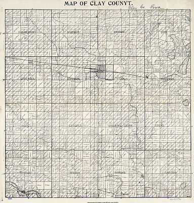 1896 Farm Line Map of Clay County Iowa