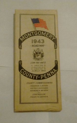 1943 MAP OF MONTGOMERY COUNTY- PENNSYLVANIA-- FRAMABLE MAP-- EXCELLENT SHAPE