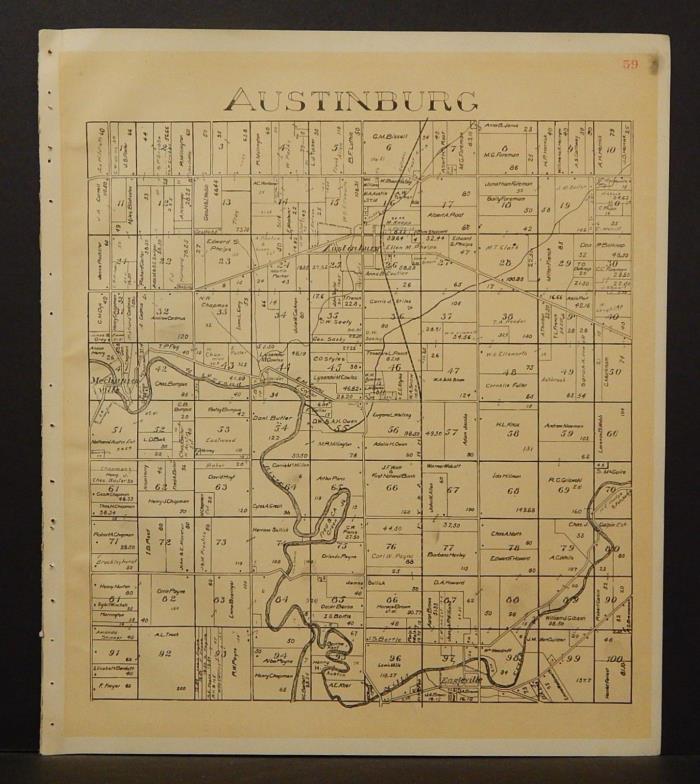 Ohio Ashtabula County Map Austinburg Township 1905 !W16#49