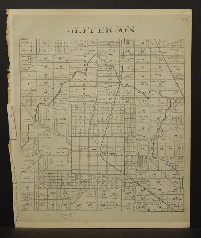 Ohio Ashtabula County Map Jefferson Township 1905 !W16#48