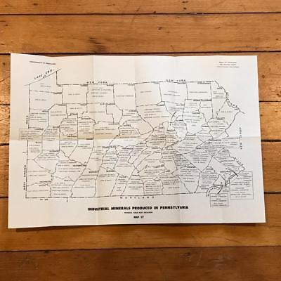 Vintage Pennsylvania Industrial Minerals USGS Original Chart Map