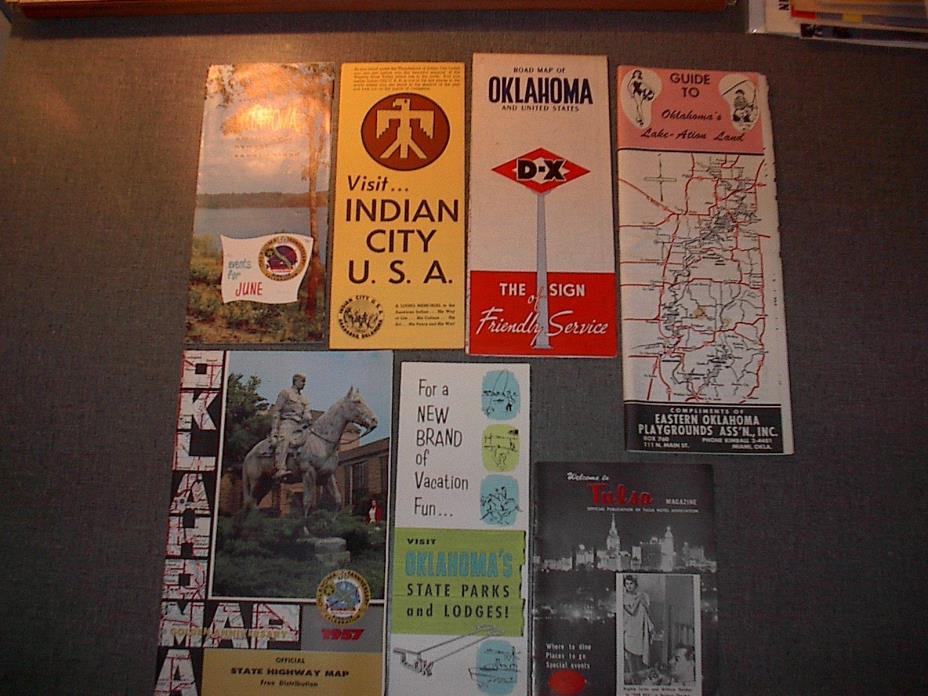 1957 Oklahoma Official Raod Maps - 50th Anniversary