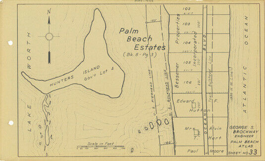 Palm Beach Atlas Sheet #33 E F Hutton Property