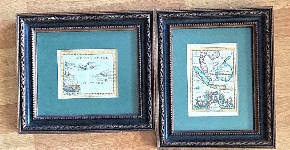 ANTIQUE MAP 1600s, ORIGINAL 2 small maps AUTHENTIC DUVAL (NOT reproduction)