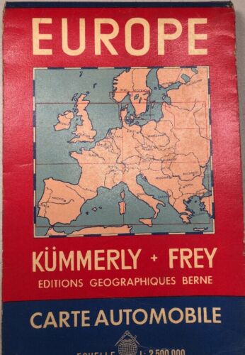 Vintage 1940’s ? Kummerly & Frey Europa Map For Automobile 56