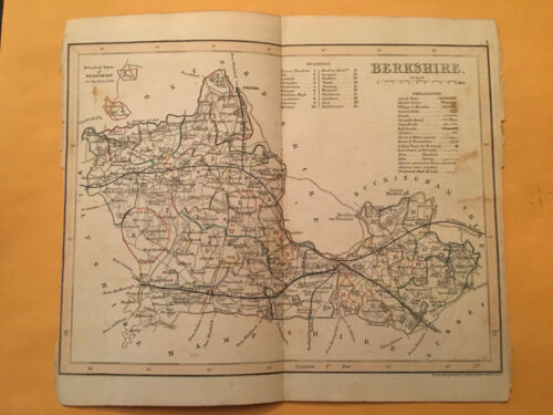 KE) Antique Original 1842 Berkshire England County Map Modern Geography