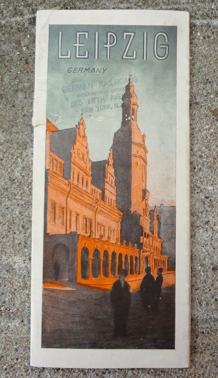 GERMANY Leipzig vintage fold-out brochure ca 1932 in English Railroads buildings
