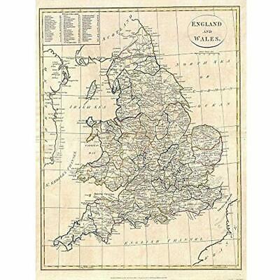 1799 Clement Cruttwell Map England Vintage Unframed Wall Art Print Poster Home