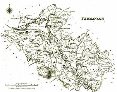 An enlarged map of County Fermanagh, Ireland, Original dated C1840.