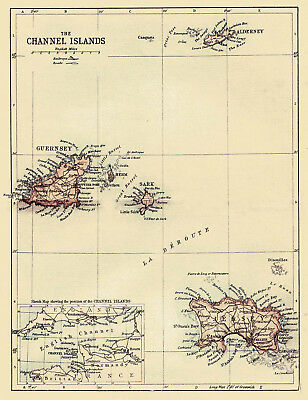 An enlarged map of The Channel Islands, Original dated1882.