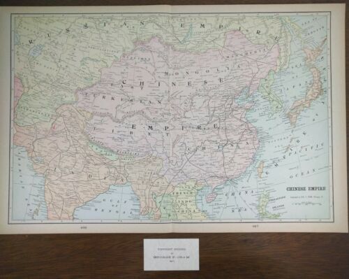 Vintage 1902 CHINESE EMPIRE Map 14