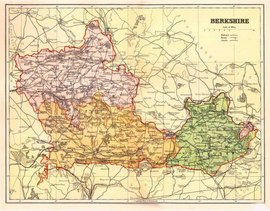 Map of the County of Berkshire, England,