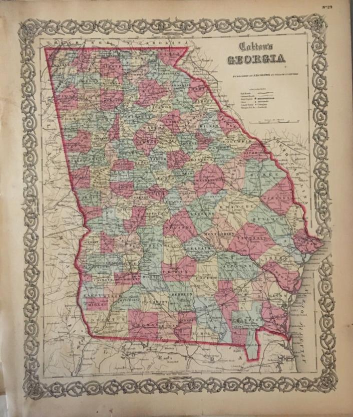 J.H. Colton’s 1859 Atlas Map of Georgia