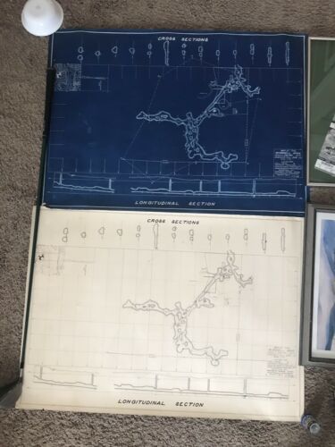 Original Map Survey Of The Winskell Mine Vinegar Hill Zinc Co 1930’s Blueprint