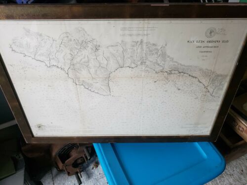 **ORIGINAL**1876 SAN LUIS OBISPO BAY Map by US Coast and Geodetic Survey *RARE*