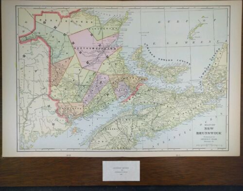 Vintage 1900 NEW BRUNSWICK CANADA Map 22