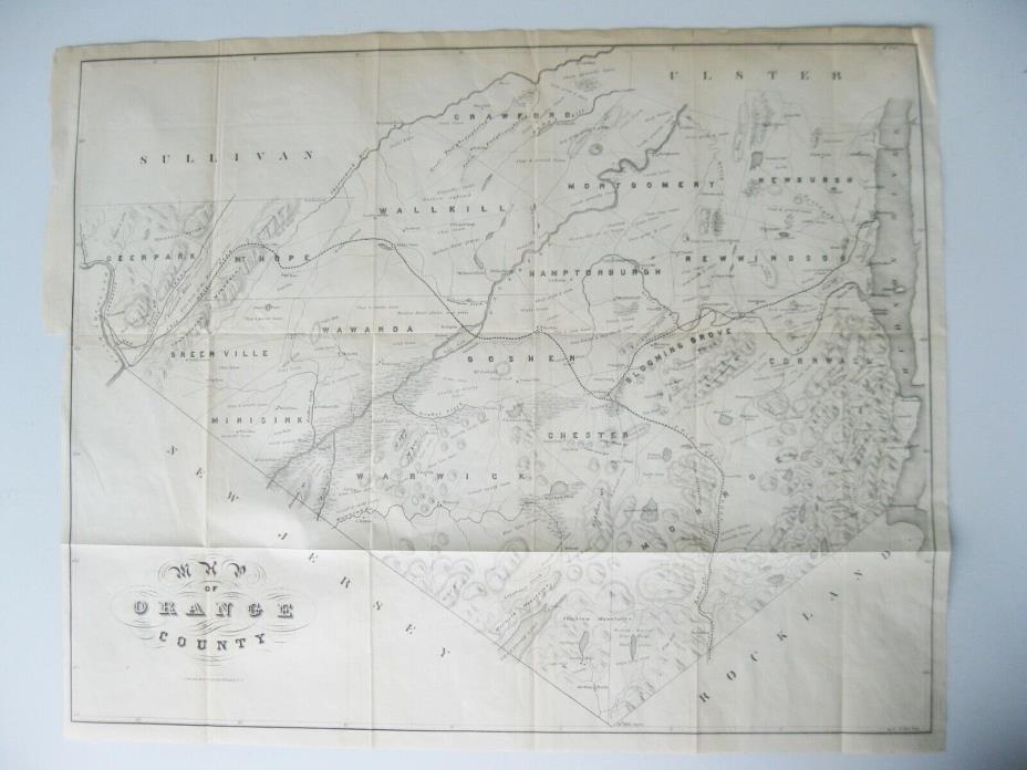 Antique Map of Orange County, NY by Comstock & Cassidy (Albany)
