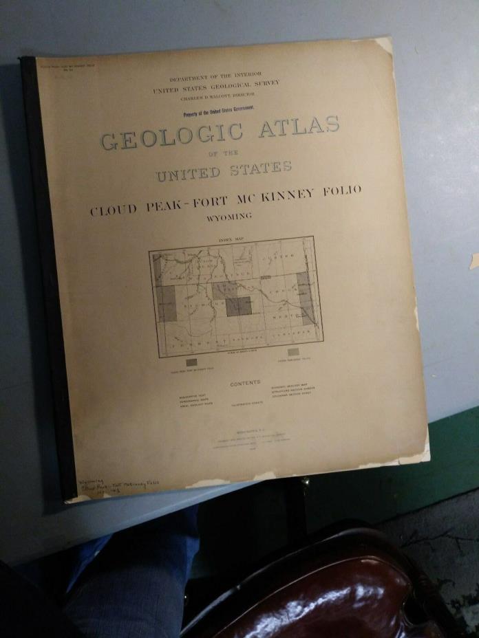 1906- Geologic Atlas-Cloud Peak- Fort McKinney,Wyoming. U.S Geological Survey