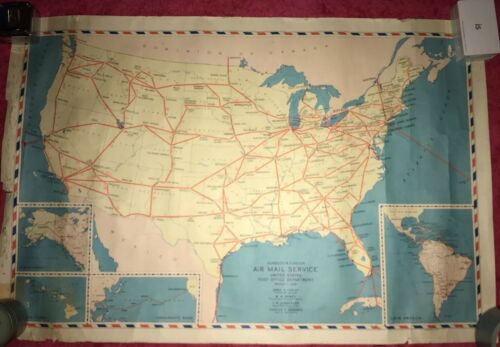 * SUPER RARE* 1939 US AIR MAIL MAP One Of A Kind!! Collectors Dream