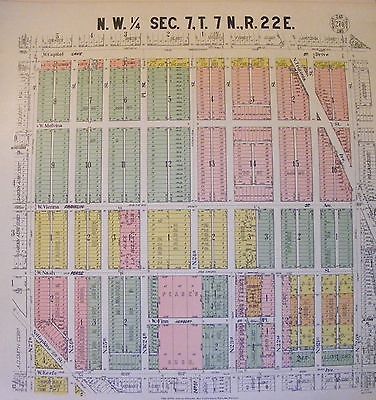 1929 Antique Milwaukee WI Wisconsin Plat Survey on Linen Franklin Heights