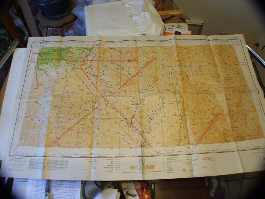 VINTAGE RARE 1942 RESTRICTED AERONAUTICAL CHART MAP LA GRANDE, OR 41
