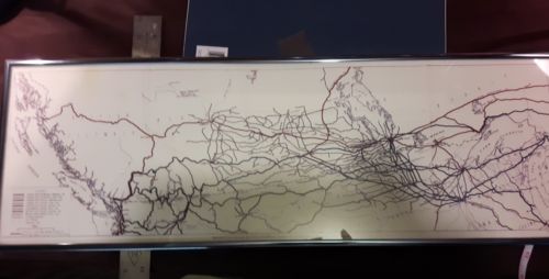 Rare Framed Map Print -  Gateway Lines between USA and Canada in the Northwest