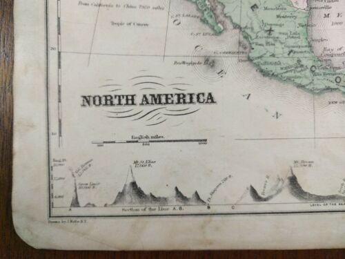1875 NORTH AMERICA Map MCNALLY Old Antique Original J. WELLS CANADA MEXICO  MAPZ